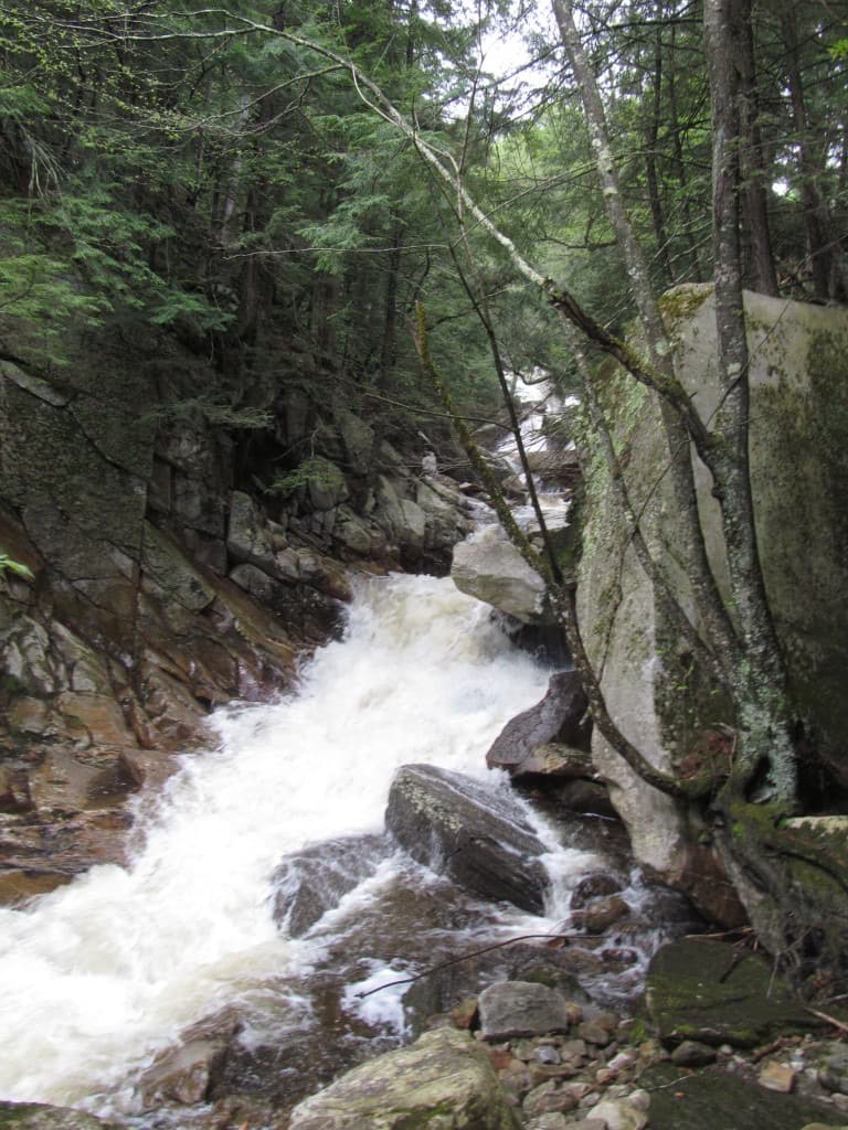 Falls of Lana forest-framed cascade on Sucker Brook, Vermont
