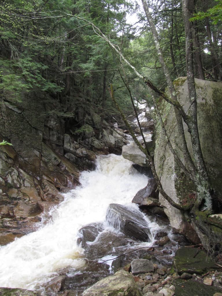 Falls of Lana rocky falls and summer greenery near Lake Dunmore
