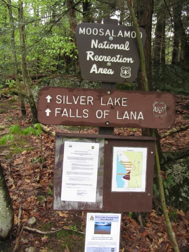 Falls of Lana white water over rocky ledges near Salisbury, Vermont