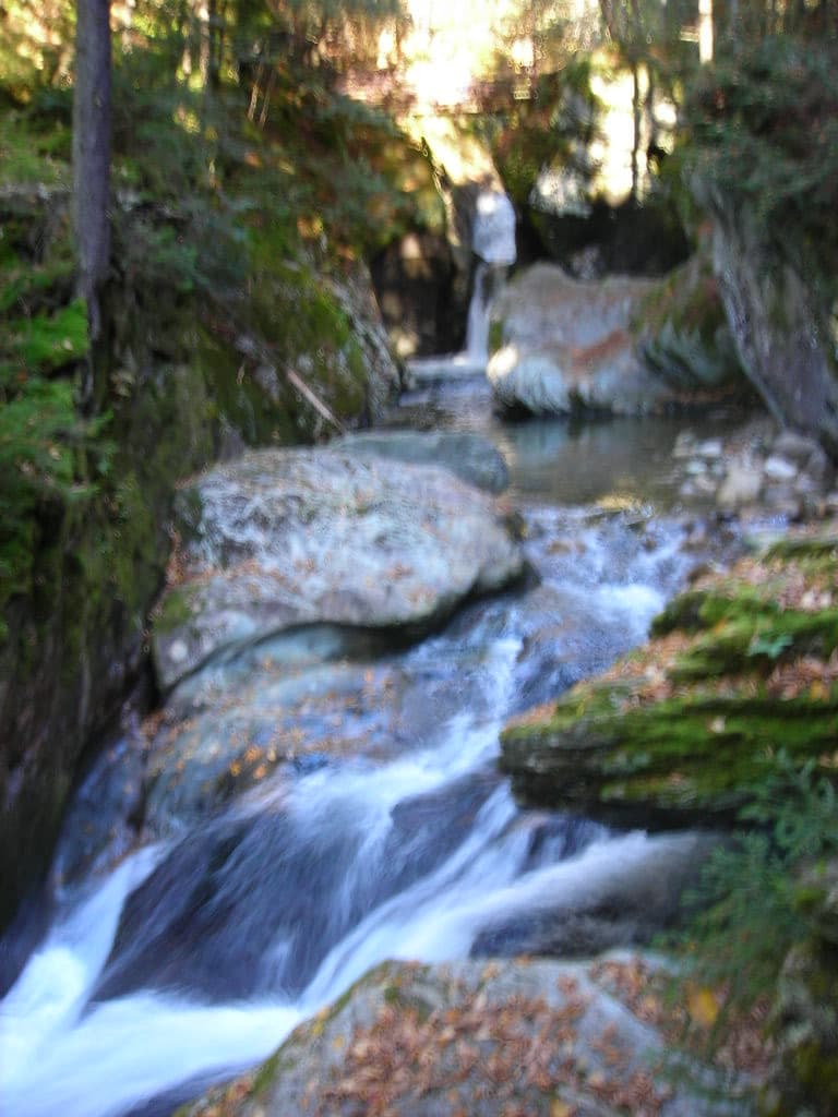 Texas Falls gorge view from the forested picnic loop in Vermont