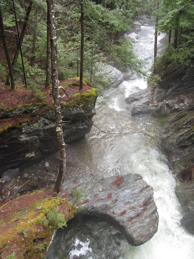 Texas Falls white water in the narrow gorge near Hancock, Vermont