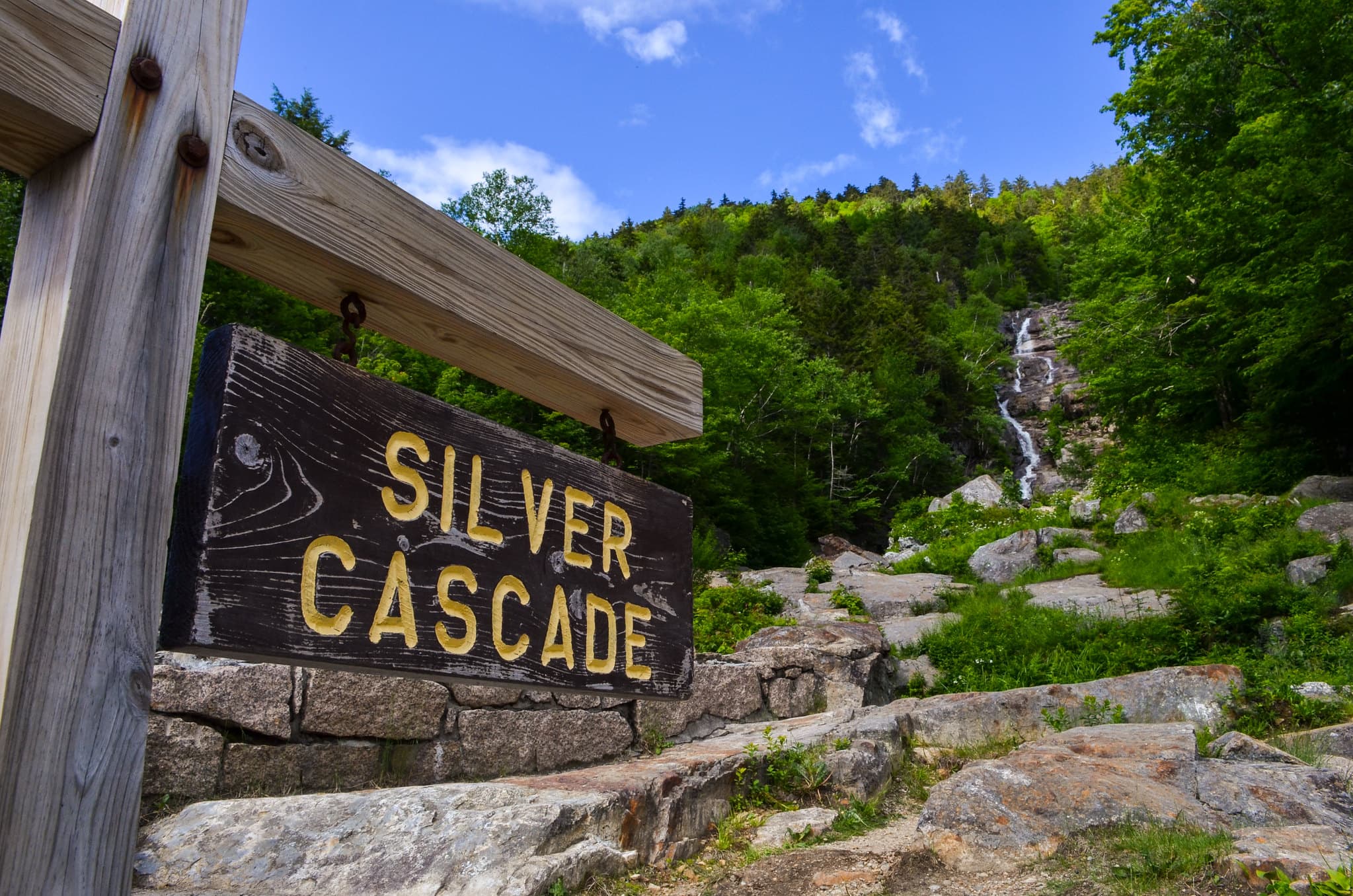 Silver Cascade and Flume Cascade, Crawford Notch, New Hampshire